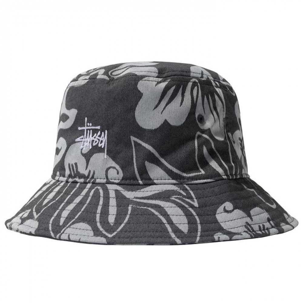 Stussy Hawaiian Bucket Hat (Grey)