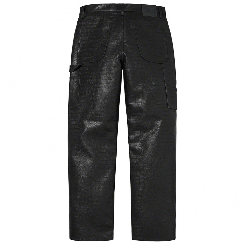 Supreme Croc Skin Leather Pants (Black)