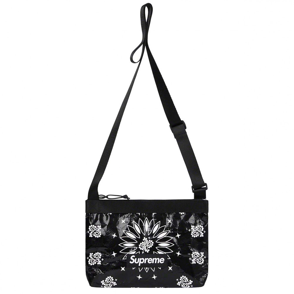 Supreme Bandana Tarp Side Bag (Black)