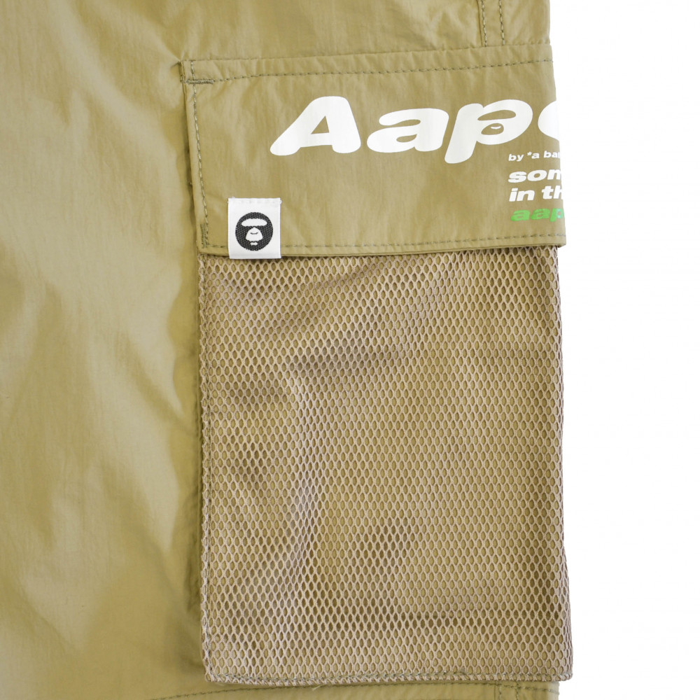AAPE by BAPE Print Pocket Cargo Shorts (Beige)
