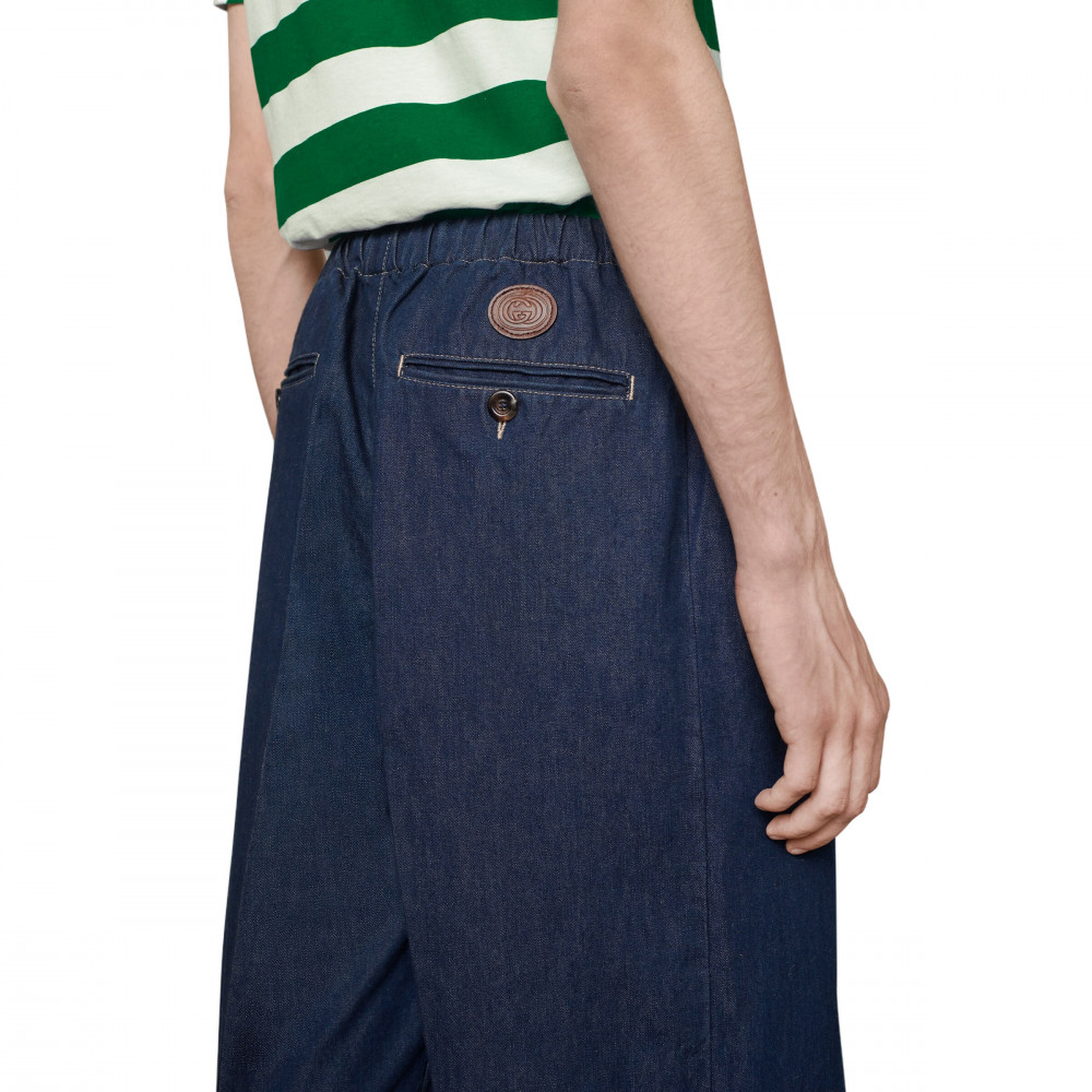 Gucci Linen Wide Shorts (Blue)