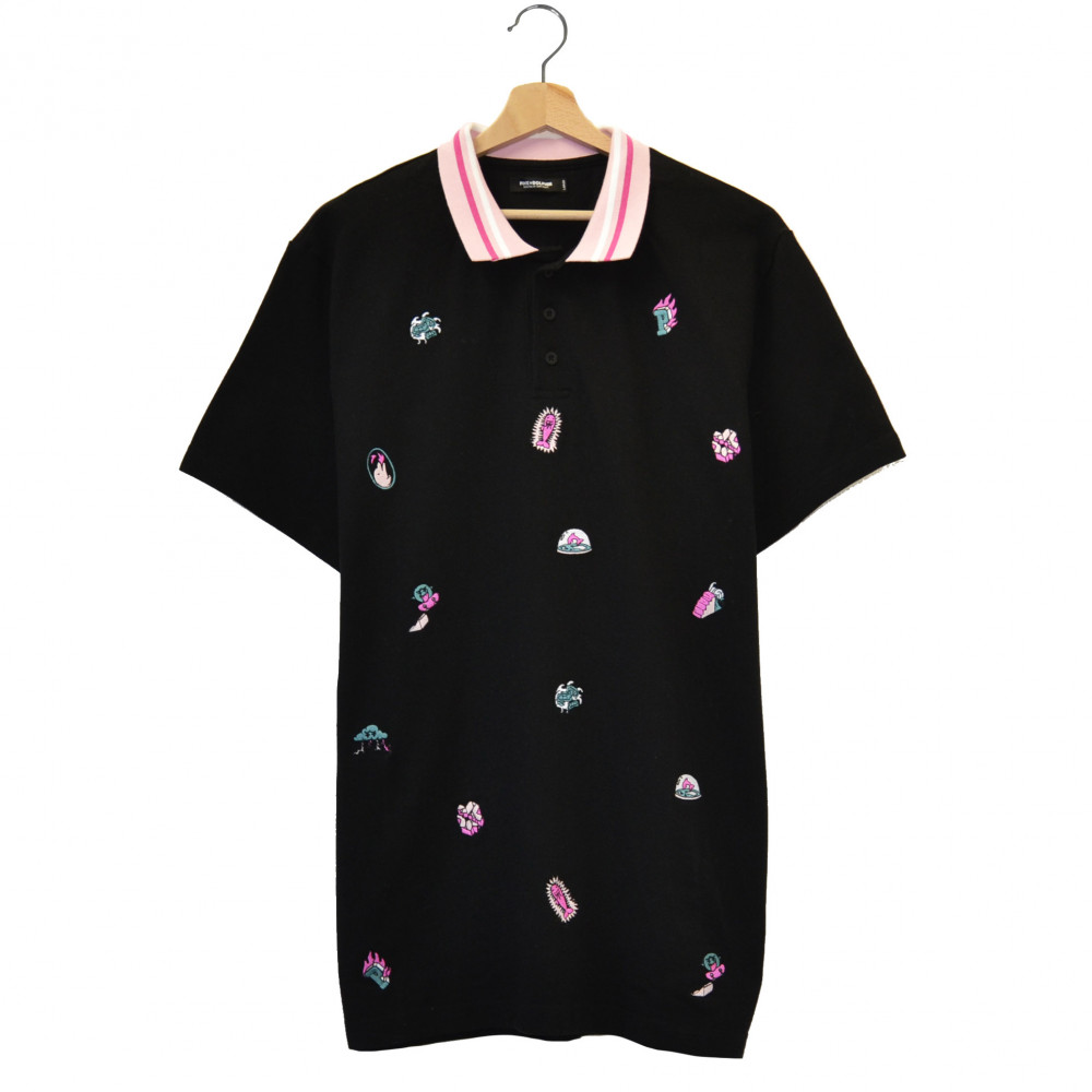 Pink Dolphin Polo Shirt (Black)