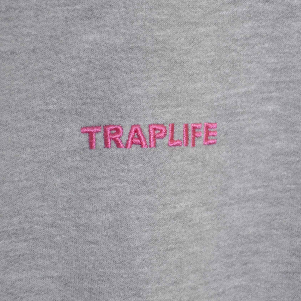 Traplife Valentine Cropped Hoodie (Grey)