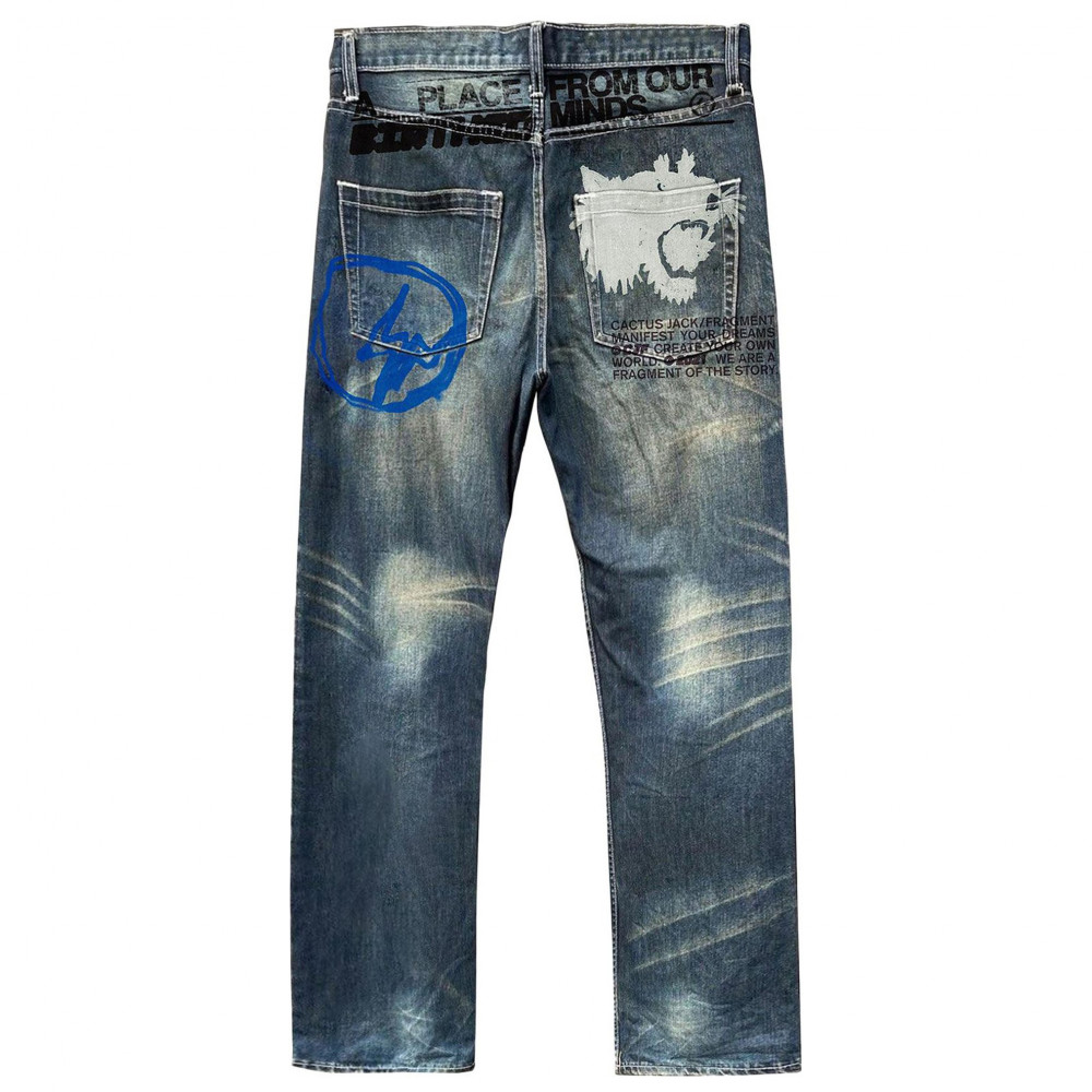 Travis Scott x Fragment Design From Our Minds Jeans (Washed Blue)