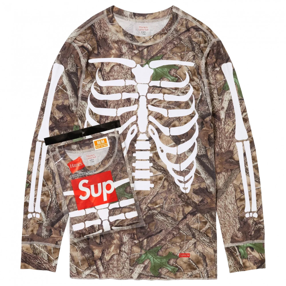 Supreme x Hanes Bones Thermal Longsleeve (Woodland Camo)