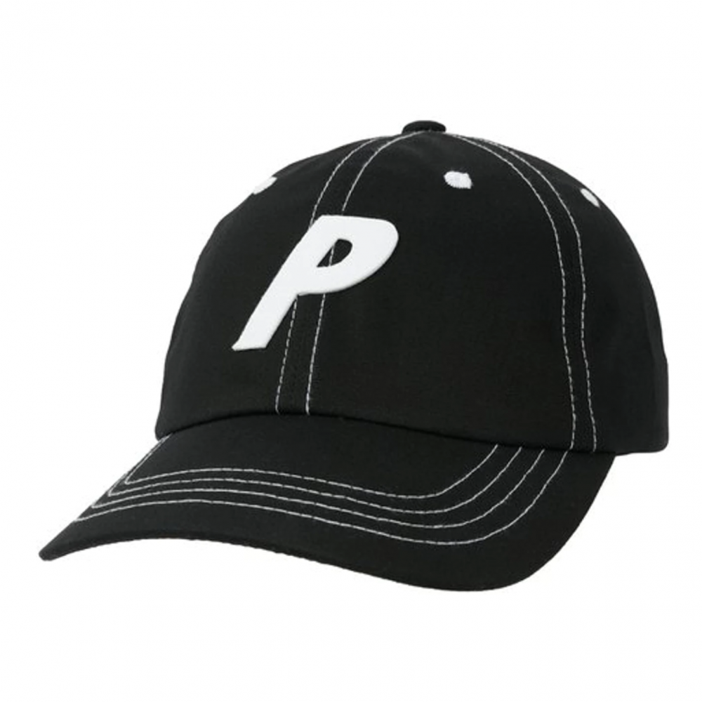 Palace Poplin P 6-Panel Cap (Black)