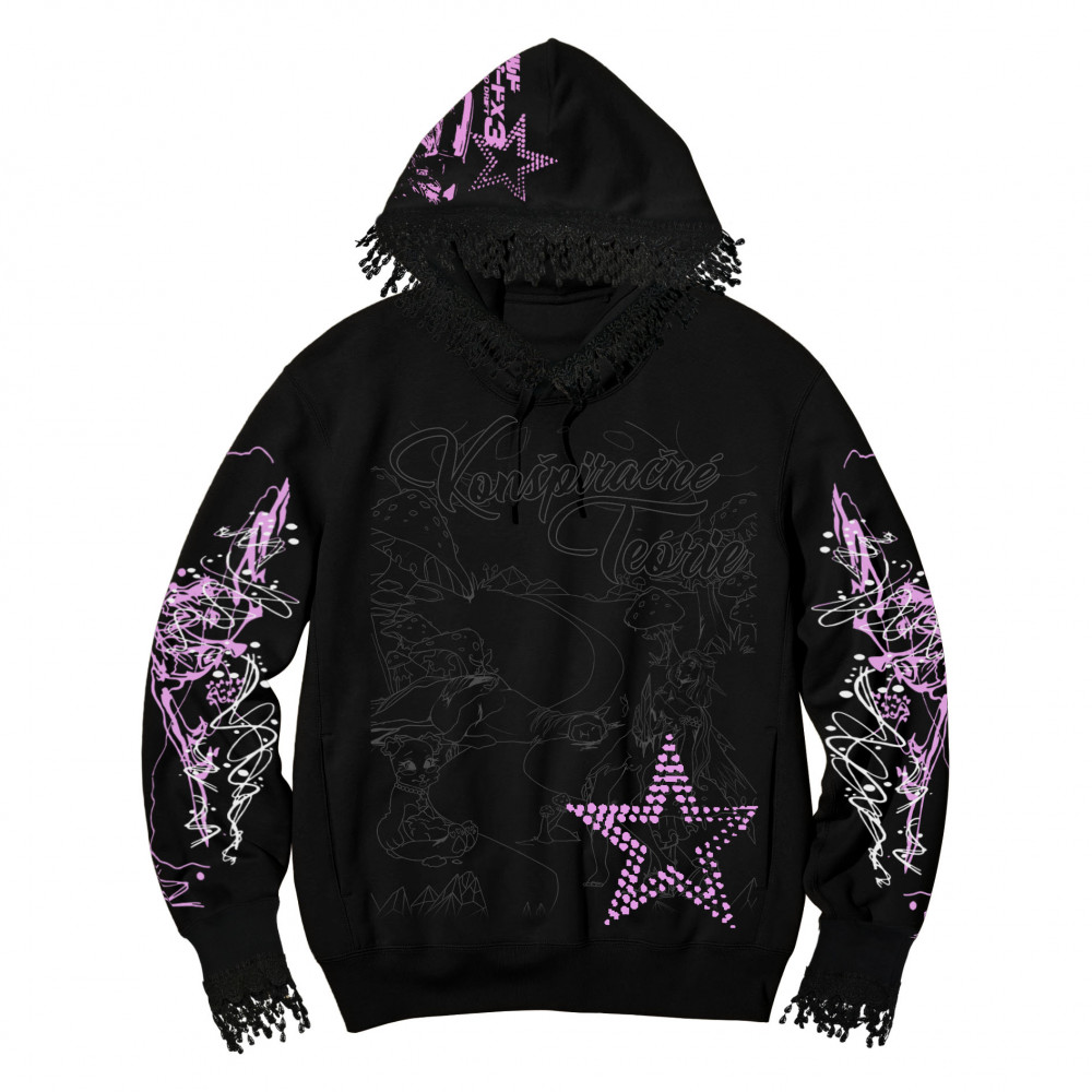 Branislav Dekrét x Flace Konšpiračné Teórie hardc0r3 V2 Hoodie (Black)