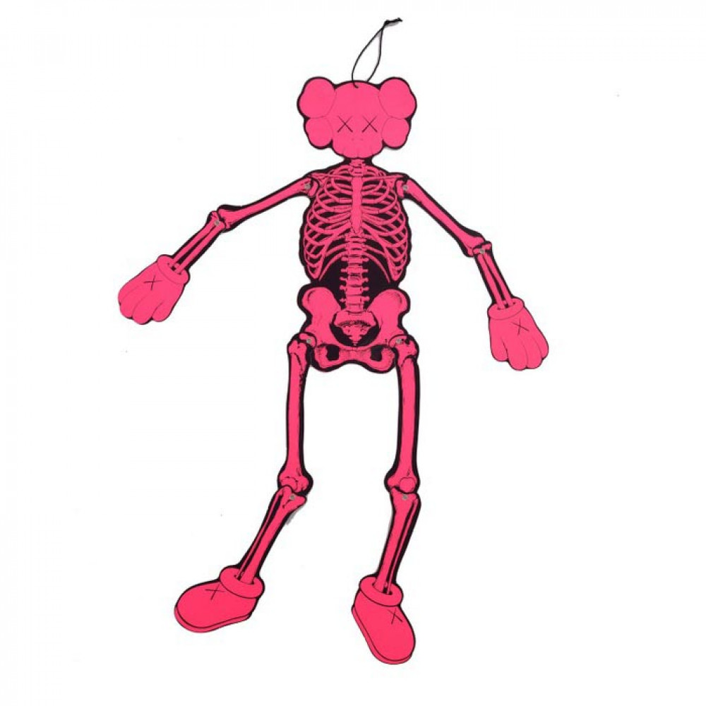 KAWS Skeleton Board Cutout Ornament (Pink)