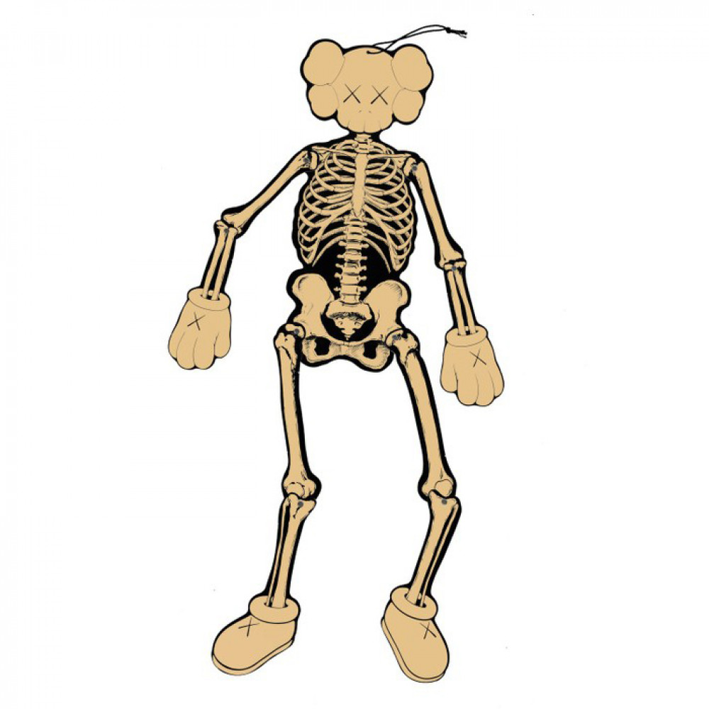 KAWS Skeleton Board Cutout Ornament (Bone)