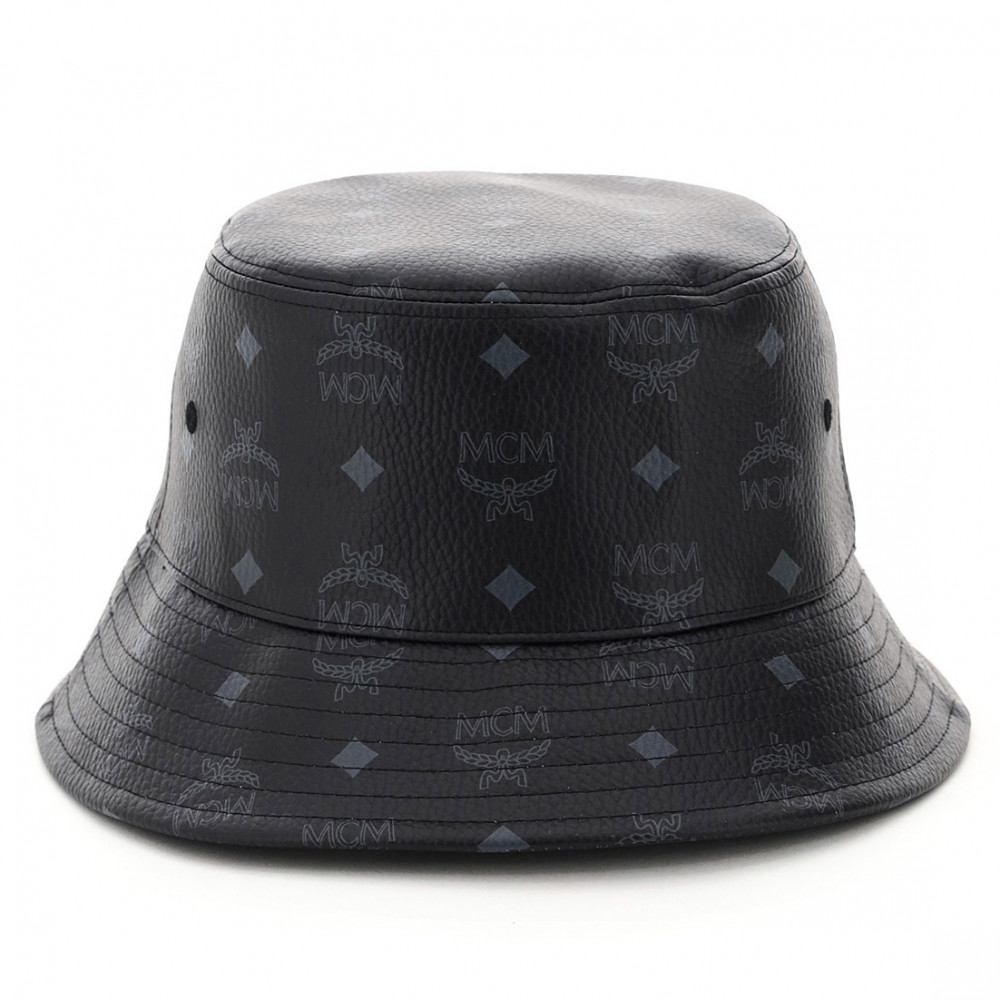MCM Visetos Monogram Bucket Hat (Black)