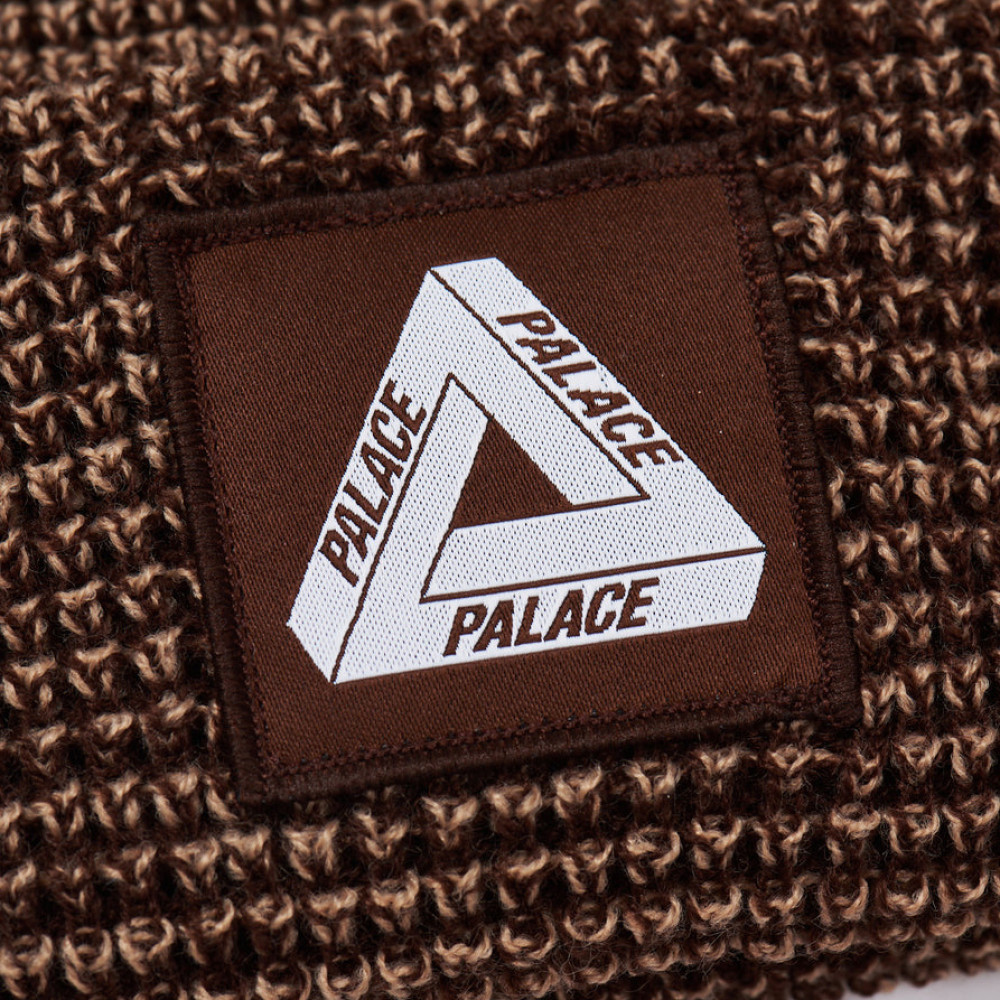 Palace Tri-Ferg Patch Beanie (Brown)