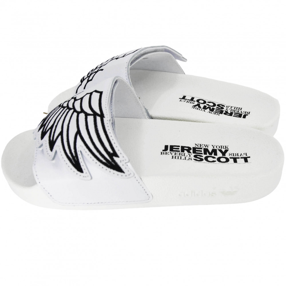 adidas x Jeremy Scott Monogram Adilette Wings Slides (White/Black)