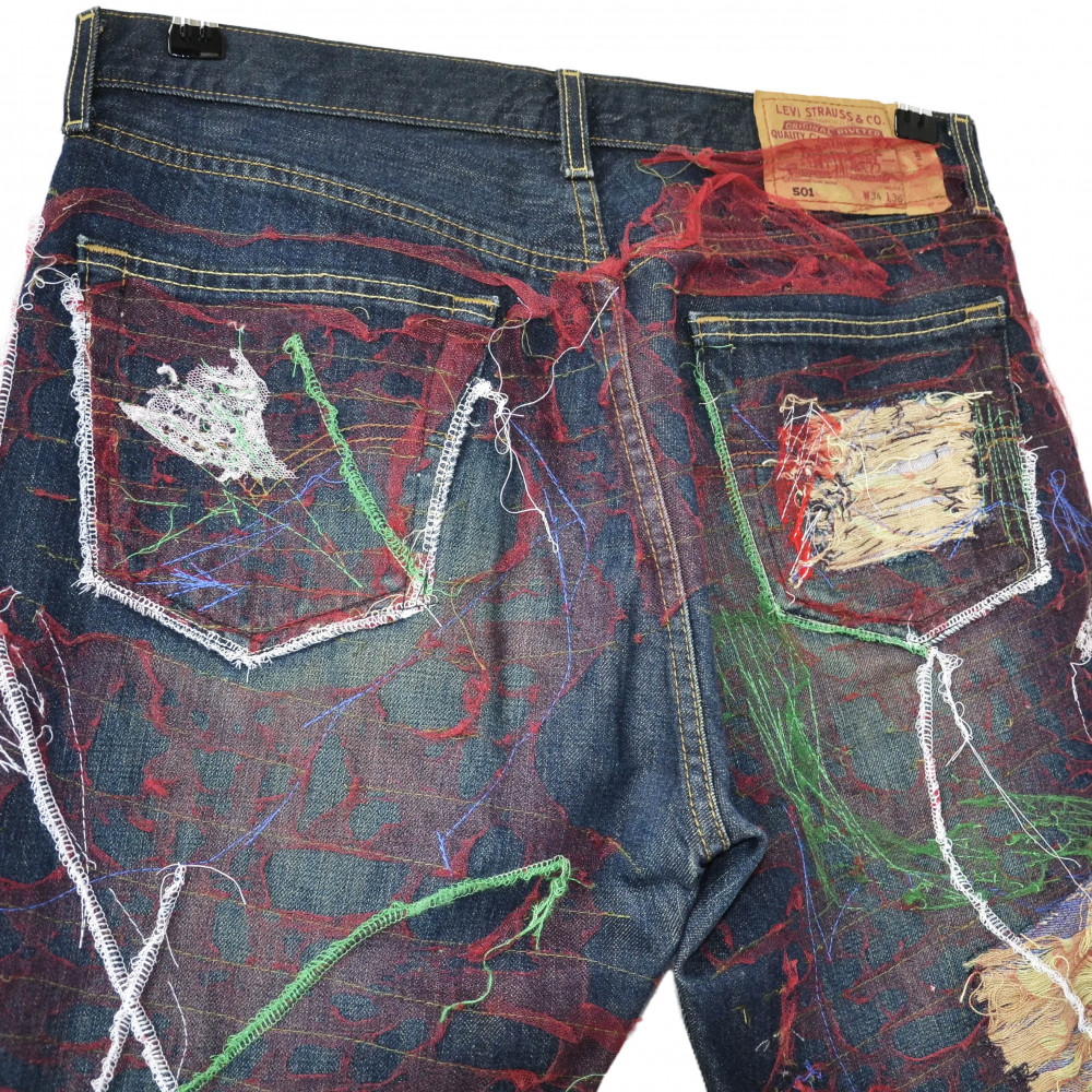 Brunclo Full Tulle Jeans (Blue/Red)