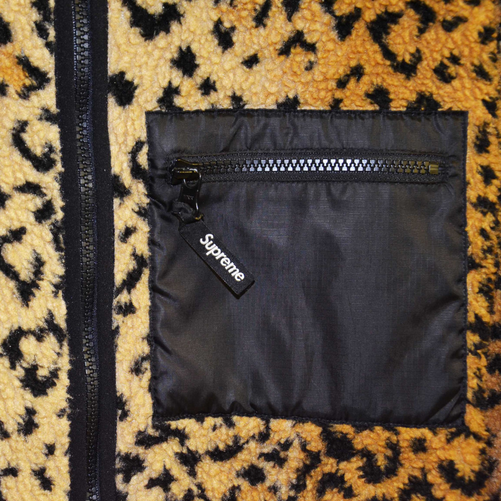 Supreme Leopard Fleece Reversible Jacket (Black)