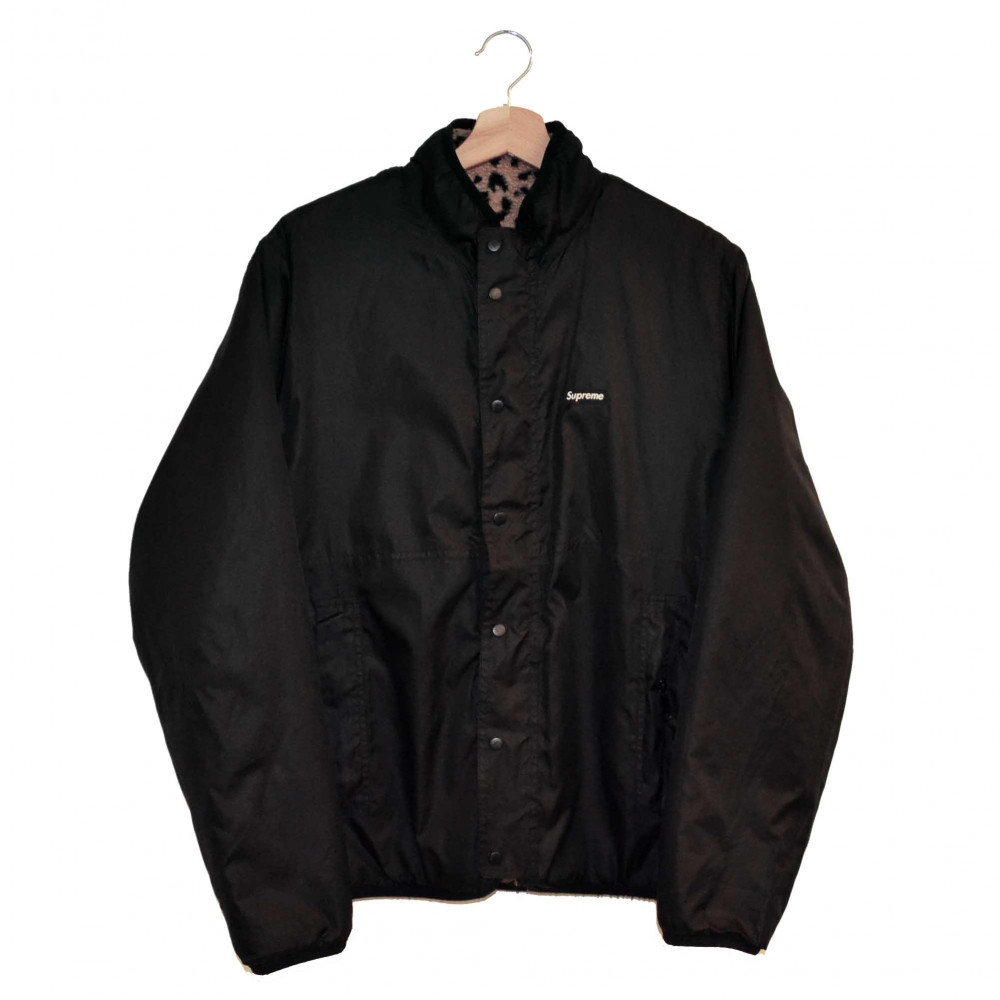 Supreme Leopard Fleece Reversible Jacket (Black)