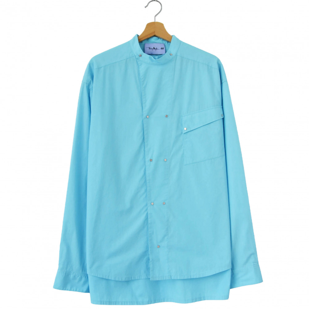 Mugler H&M Double-Breasted Poplin Shirt (Turquoise)