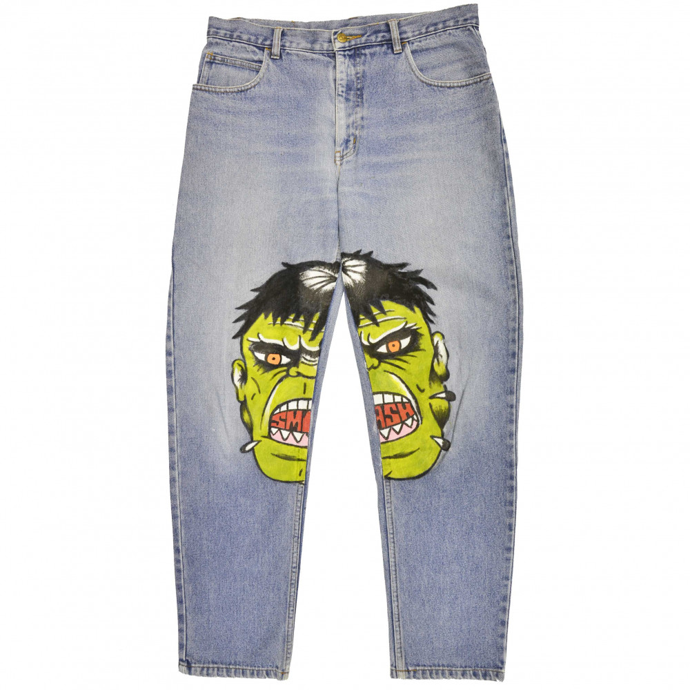 Hulk Custom Painted Jeans (Denim)