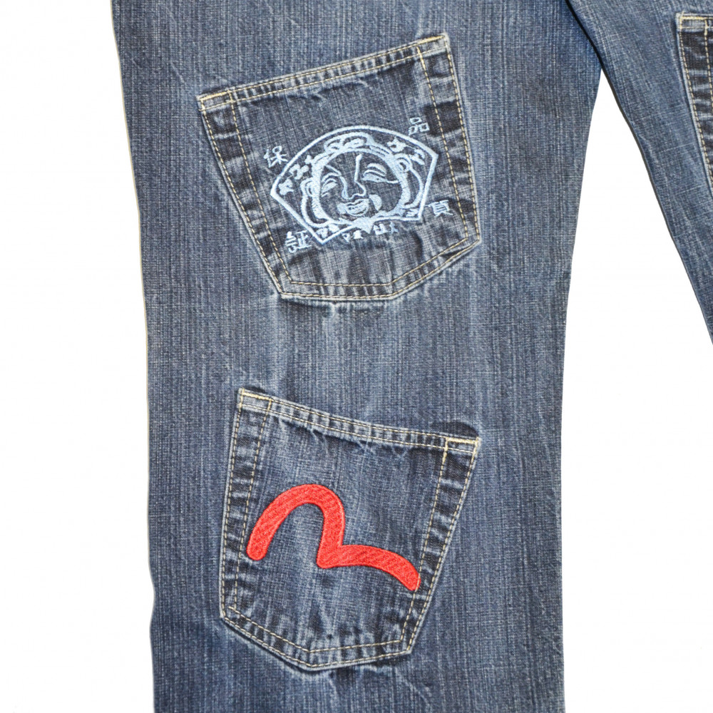 Evisu Embroidered 9-Pocket Jeans (Blue)