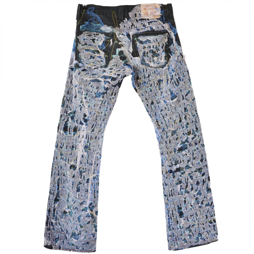 Brunclo Triple Layer Flare Jeans (Black/Blue/Pink)