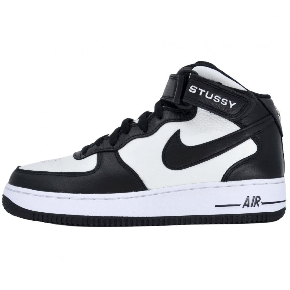 Stussy x Nike Air Force 1 Mid (Light Bone Black)