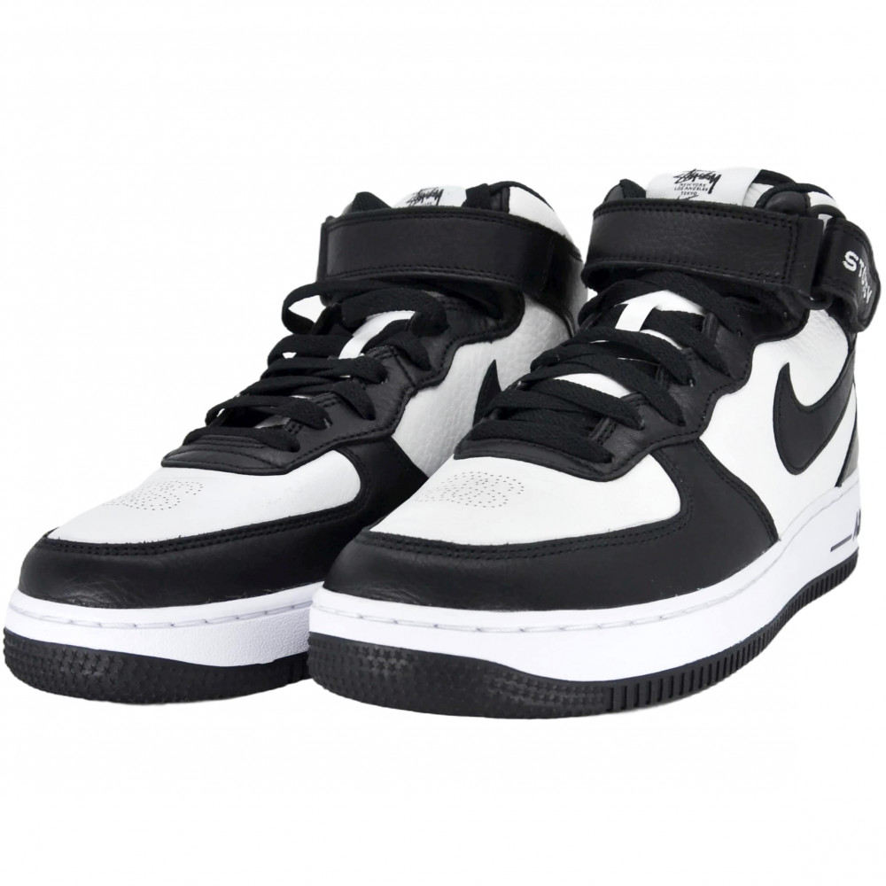 Stussy x Nike Air Force 1 Mid (Light Bone Black)