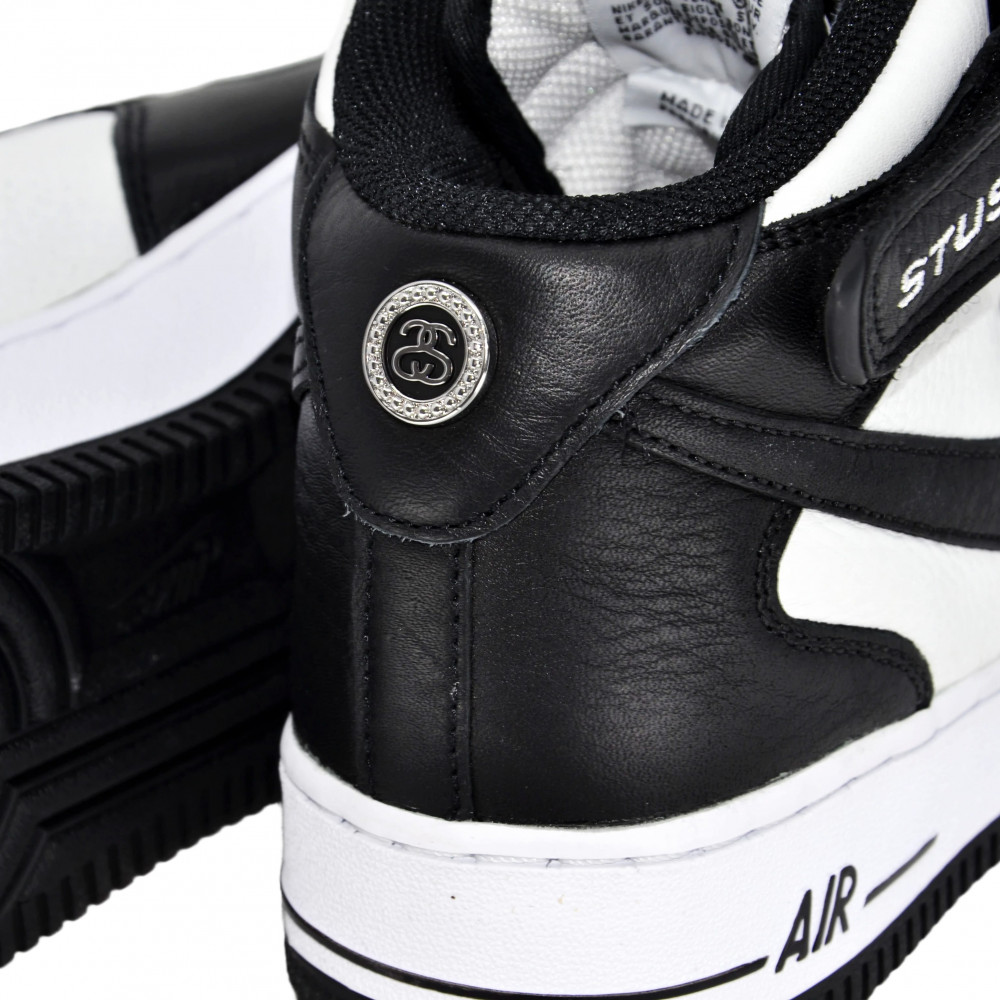 Stussy x Nike Air Force 1 Mid (Light Bone Black)