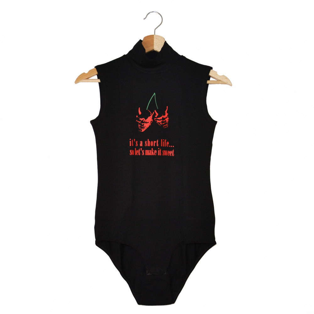 Yokai Demon Cherries Women Bodysuit (Black)