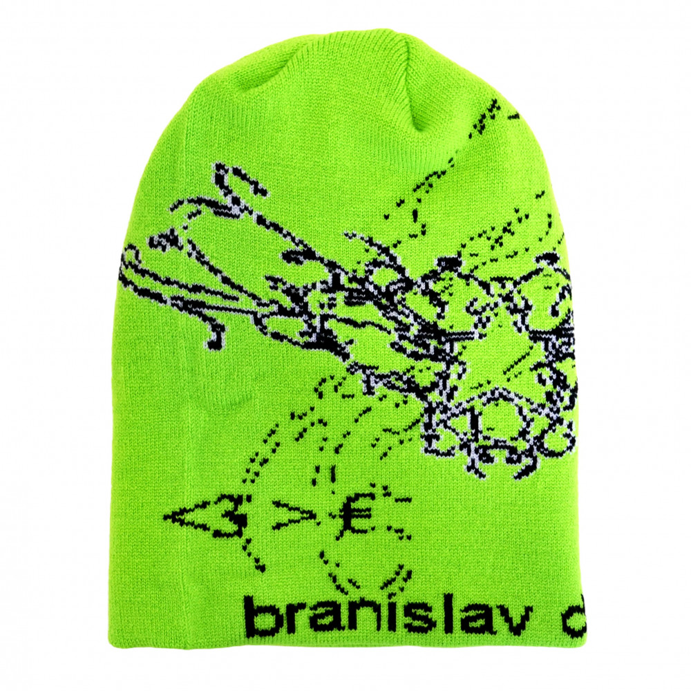 Branislav Dekrét Tribal Beanie (Neon Green)