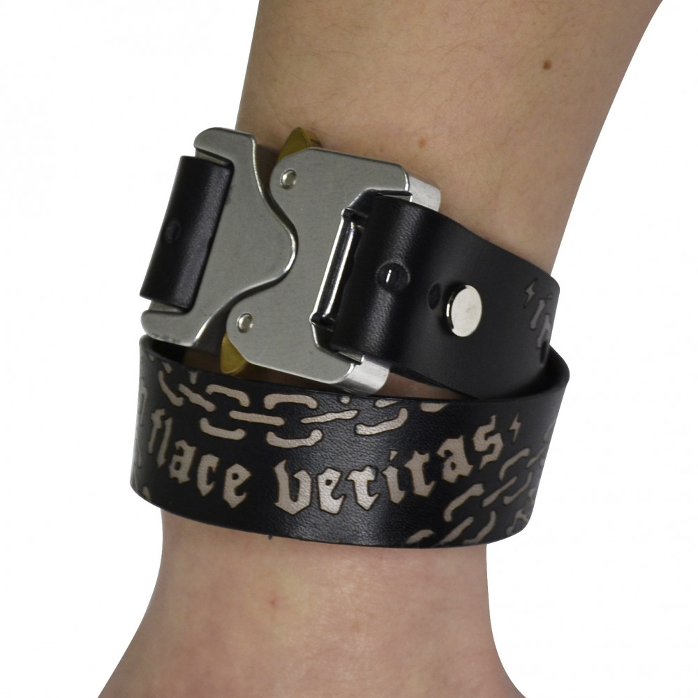 Flace Veritas Leather Bracelet (Black)