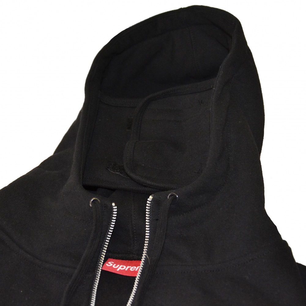 Supreme Small Box Logo Facemask Zip Up Hoodie (Black)