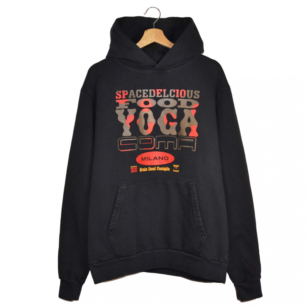 Brain Dead Space Delicious Food Yoga Coma Hoodie (Washed Black)