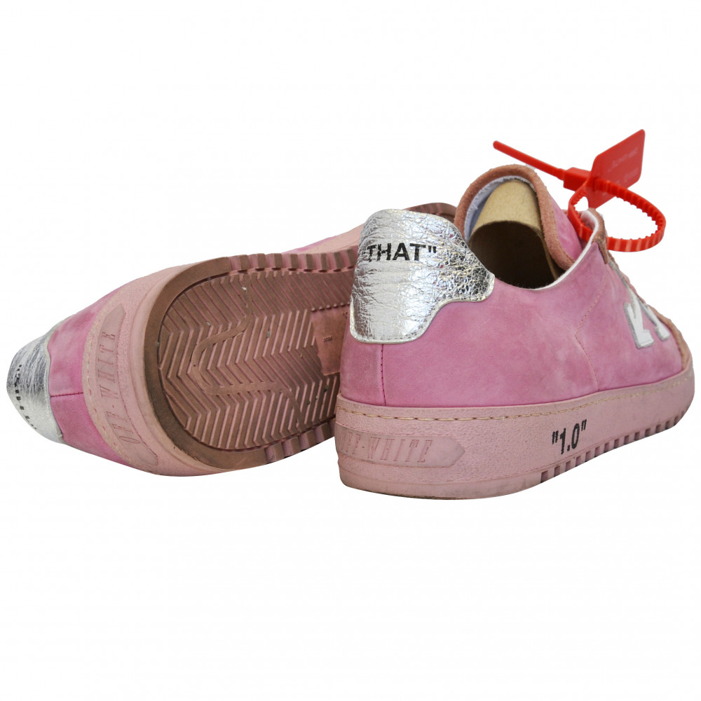 Off-White 2.0 Leather Low Top Sneakers (Pink/White)
