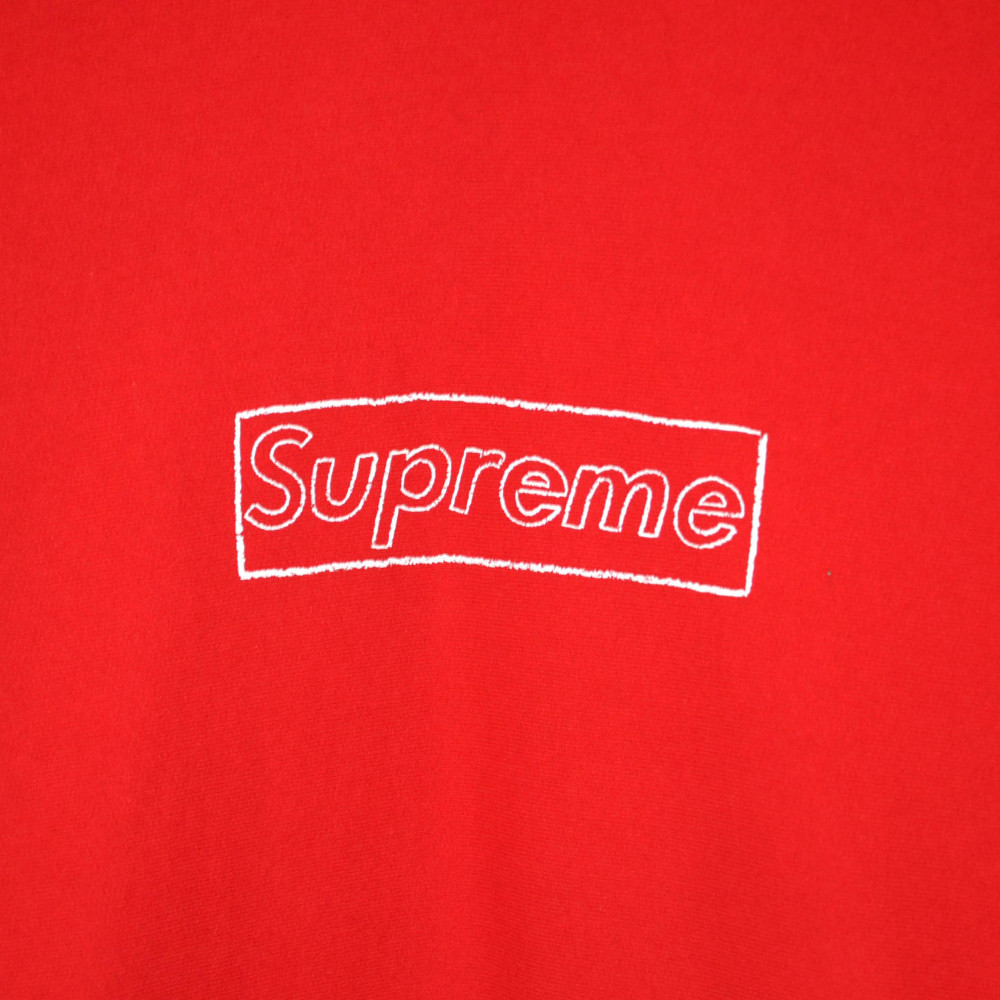Supreme x KAWS Chalk Box Logo Hoodie (Red)