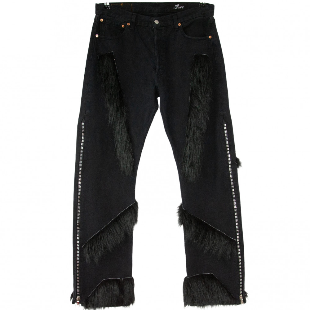 NoFuture Fur Jeans with Zippers (Black)