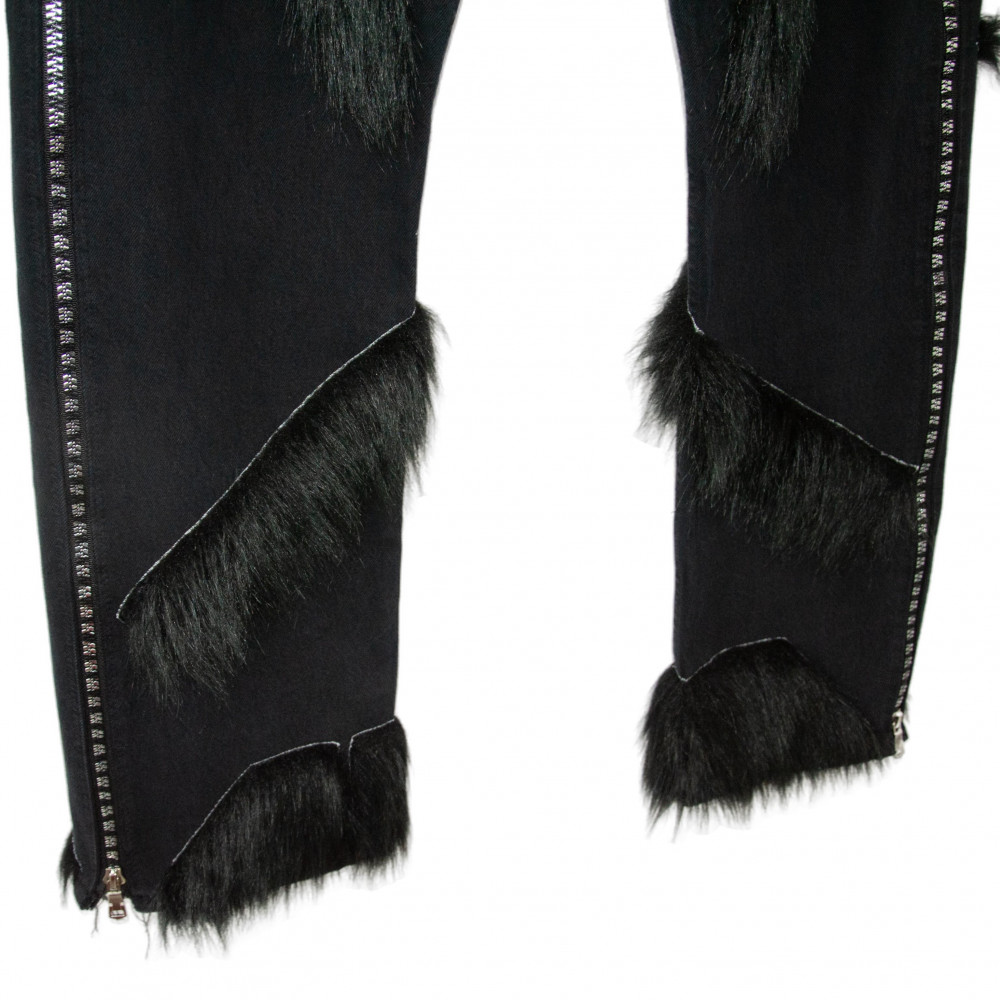 NoFuture Fur Jeans with Zippers (Black)