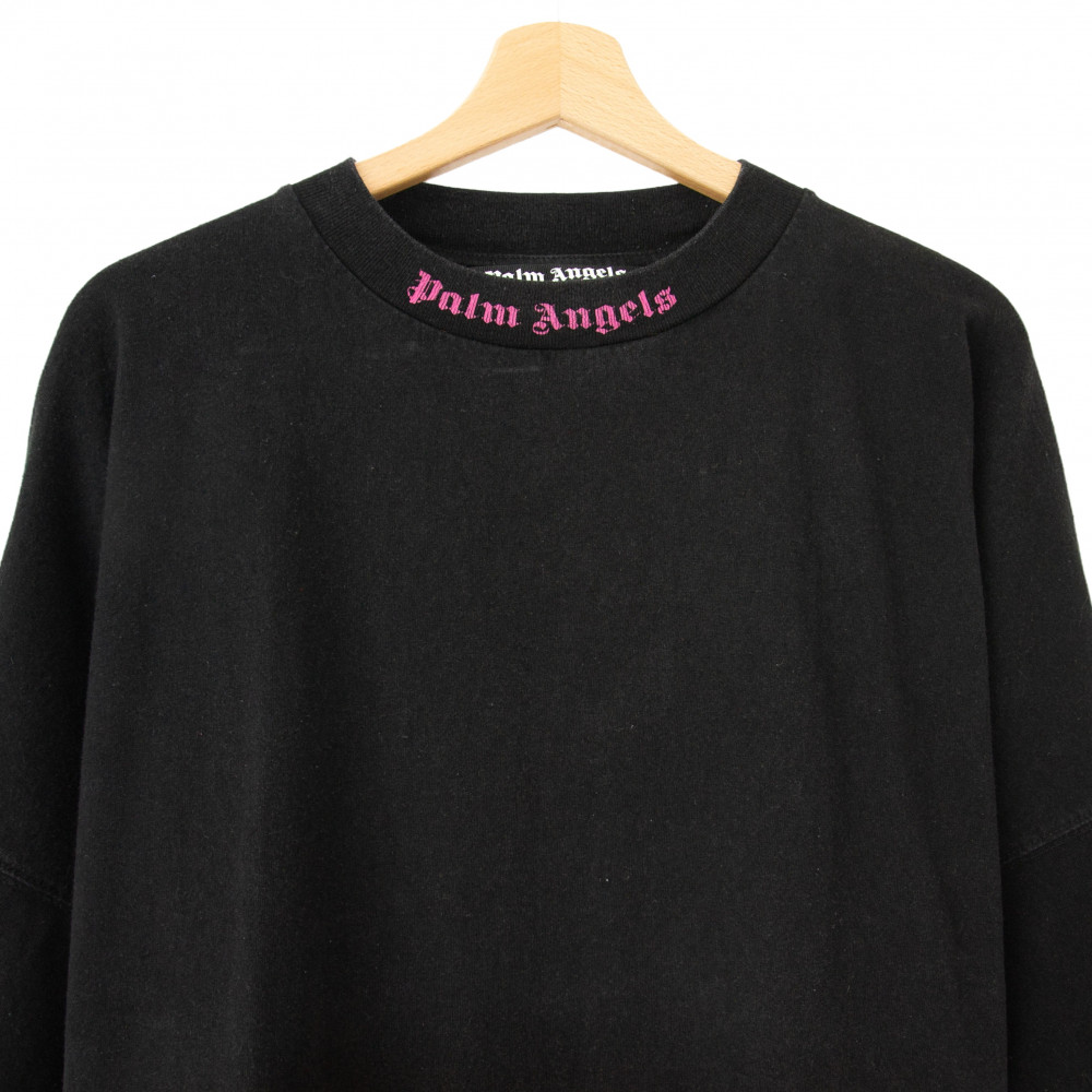 Palm Angels Classic Logo Print Tee (Black/Pink)