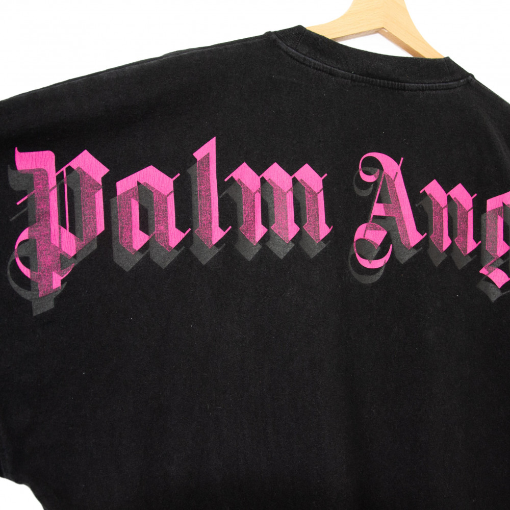 Palm Angels Classic Logo Print Tee (Black/Pink)