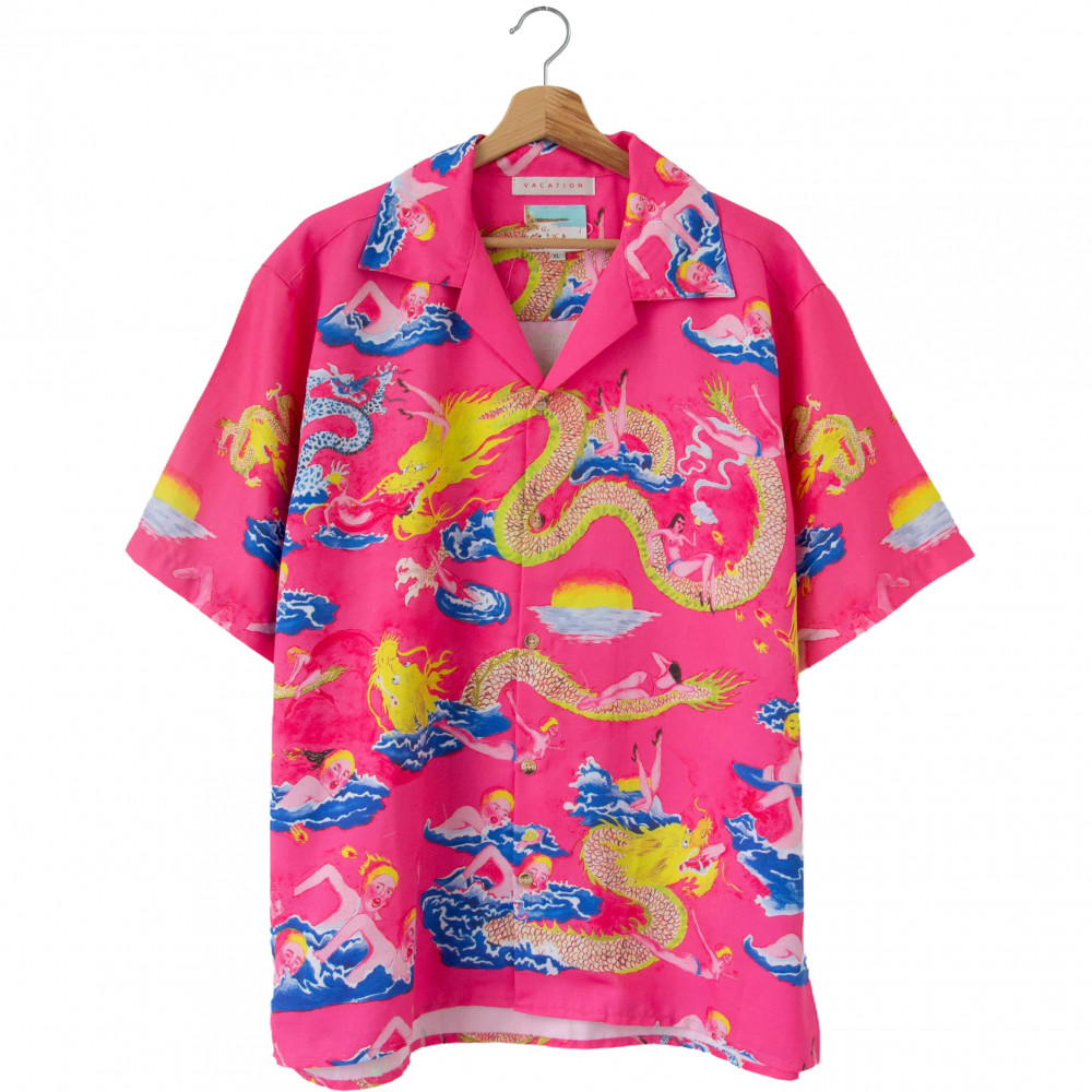 Dragon Satin Shortsleeve Shirt (Multi)