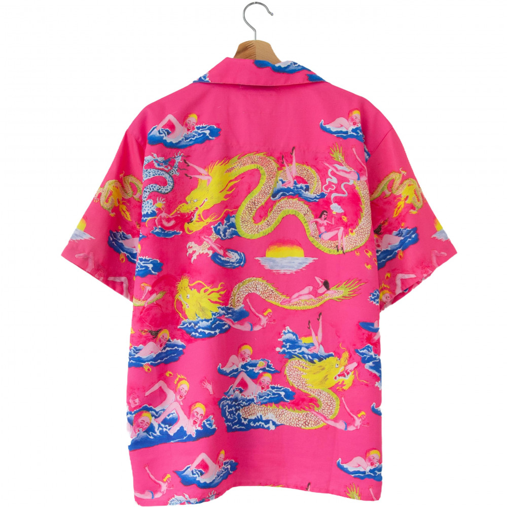 Dragon Satin Shortsleeve Shirt (Multi)