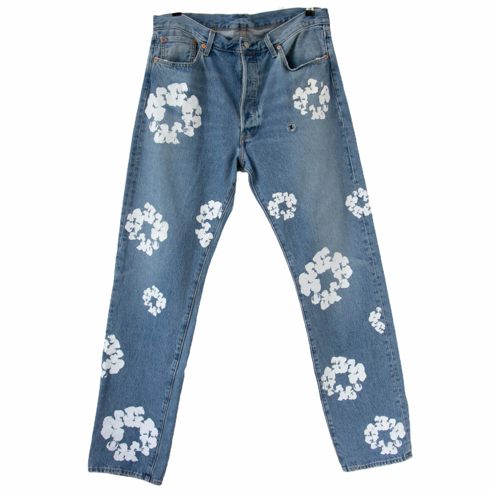 Denim Tears x Levi's Cotton Wreath Straigh Leg Jeans (Blue)