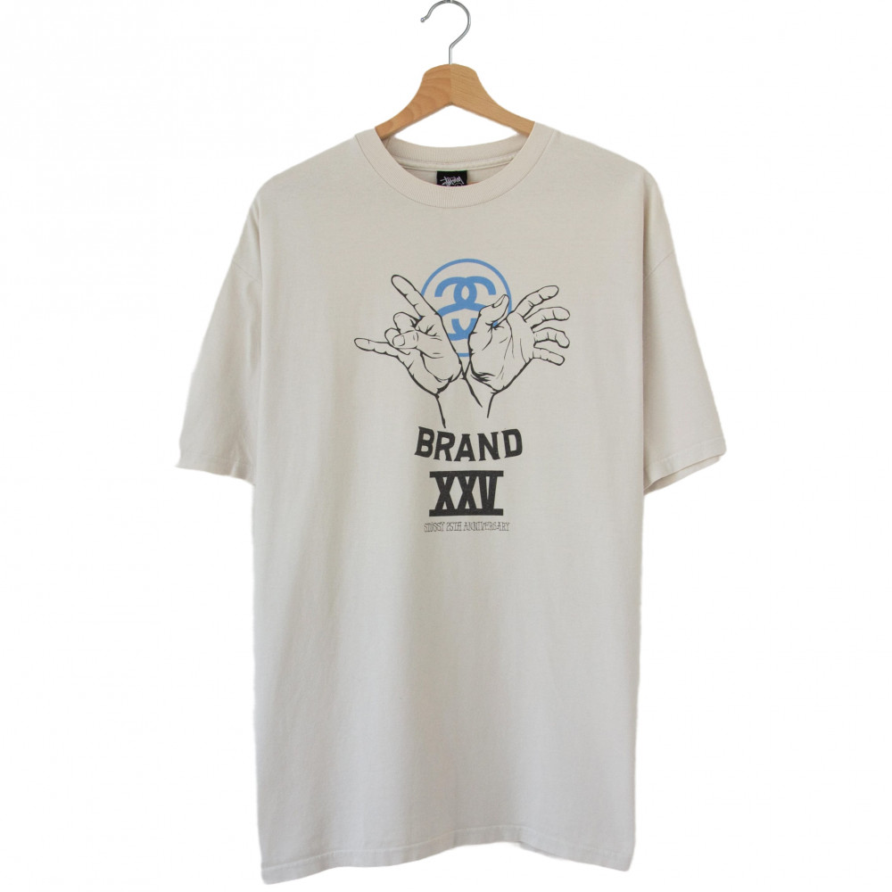 Stussy 25th Anniversary Handsign Tee (White)