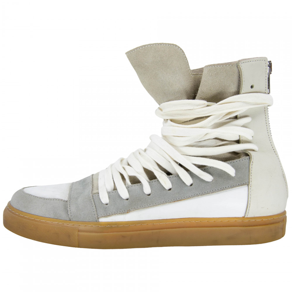 Kris Van Assche Multi-Lace High Top Sneakers (Off White)