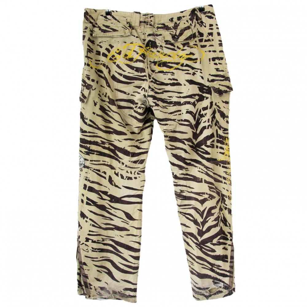 Ed Hardy Tiger Pattern Cargo Pants (Sand)