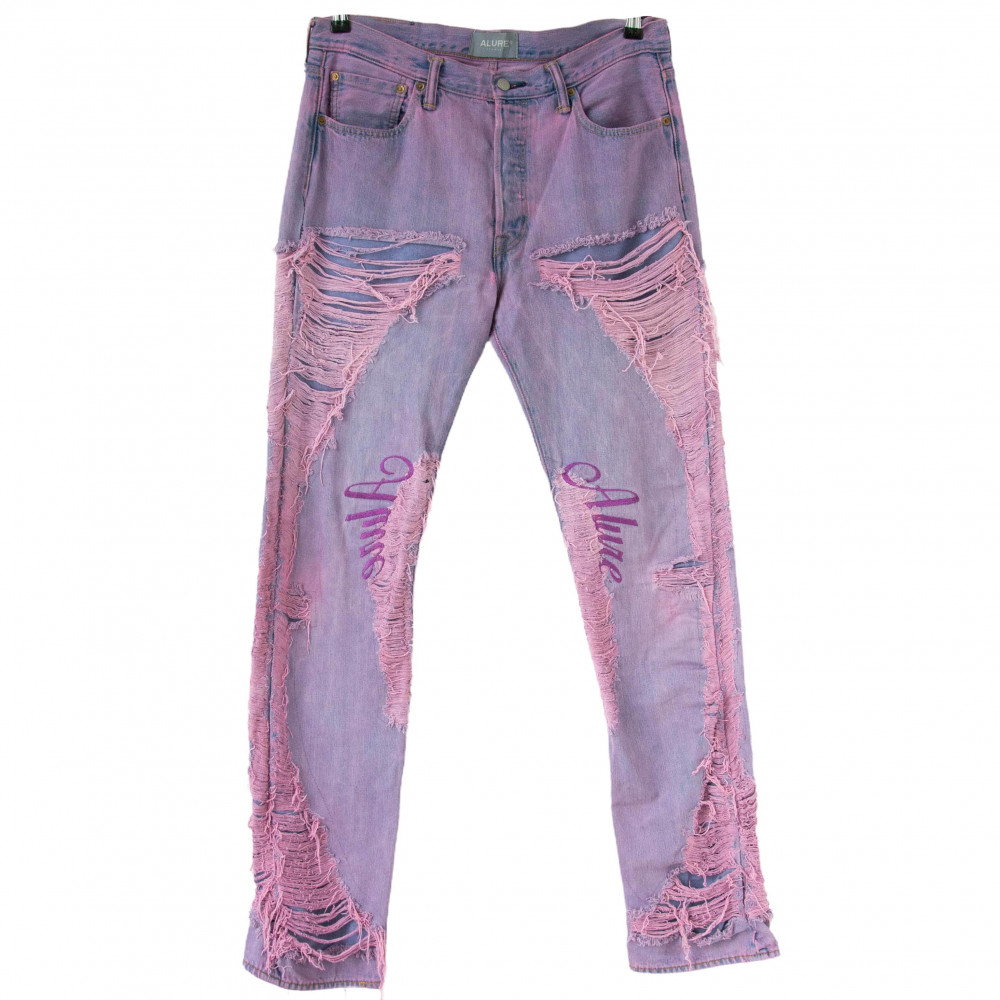 Alure Dyed Distressed Jeans (Purple)