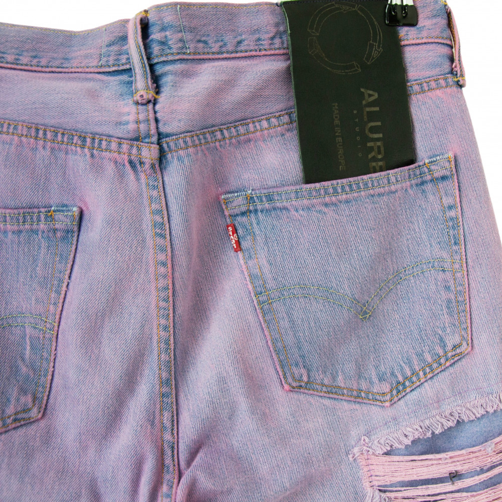 Alure Dyed Distressed Jeans (Purple)