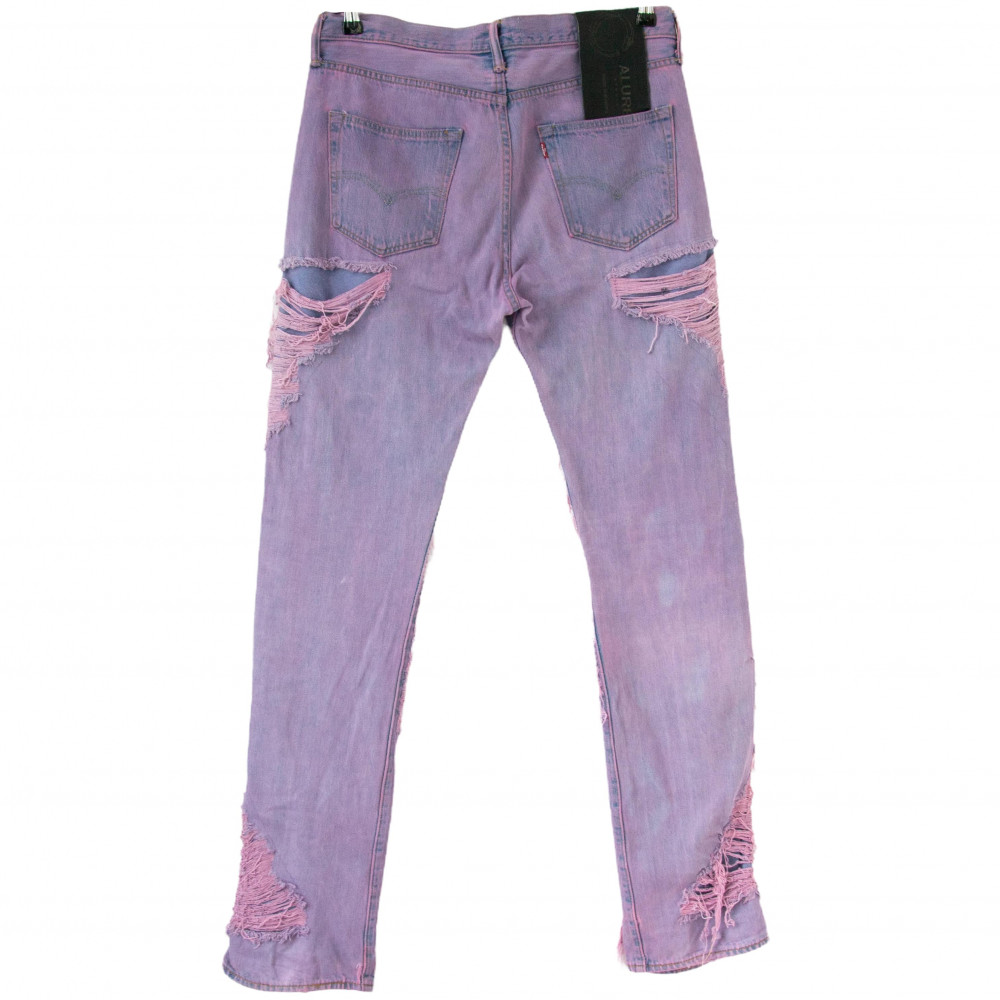 Alure Dyed Distressed Jeans (Purple)