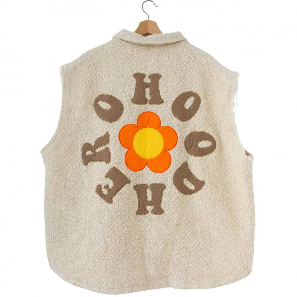 Hood Hero Vest Flower (Cream/Orange)