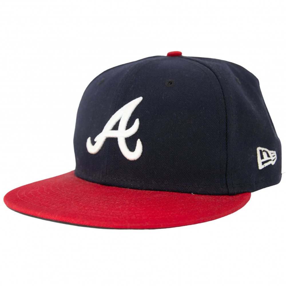 New Era Atlanta Braves Fitted Cap (Navy/Red)