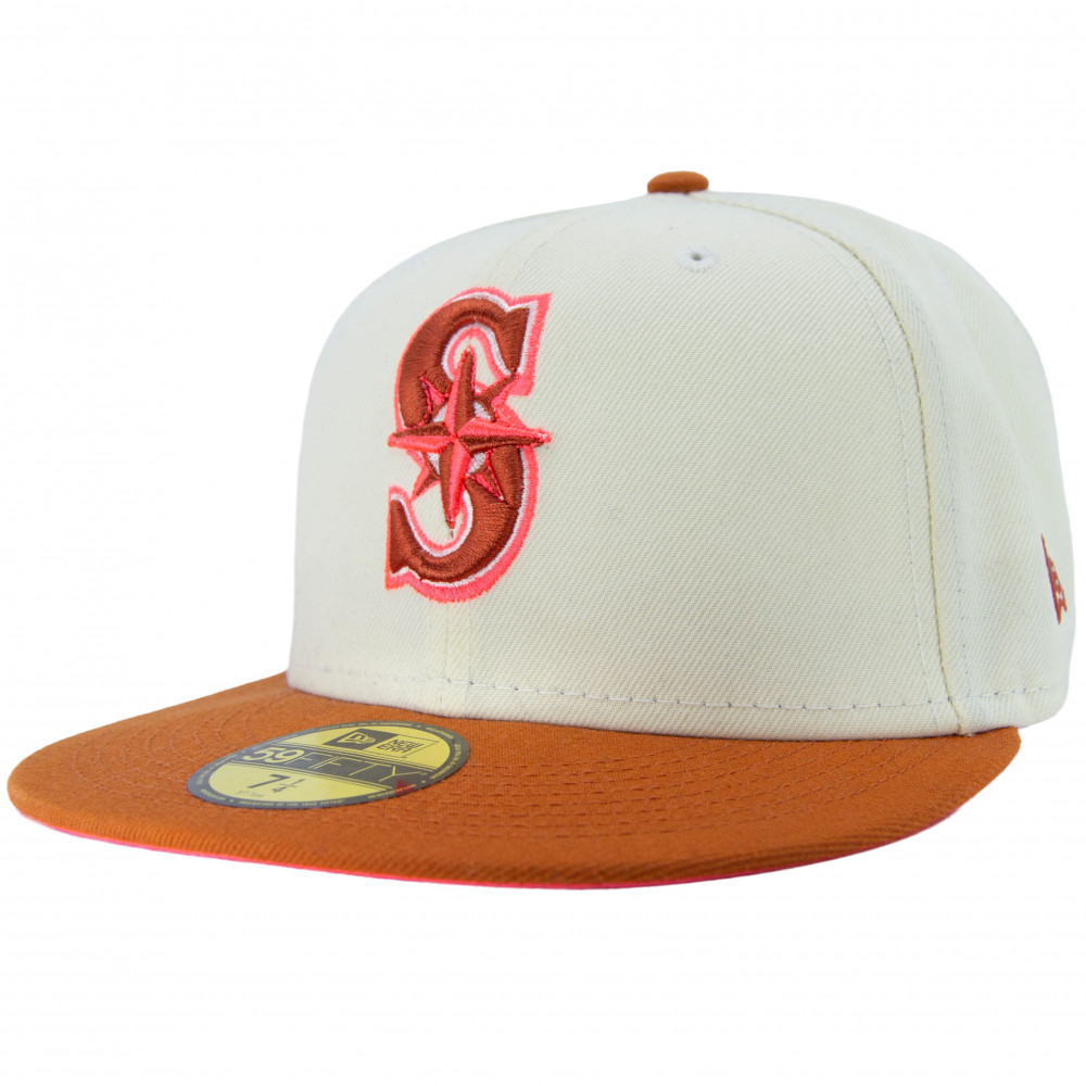 New Era Seattle Mariners Fitted Cap (Beige/Orange)