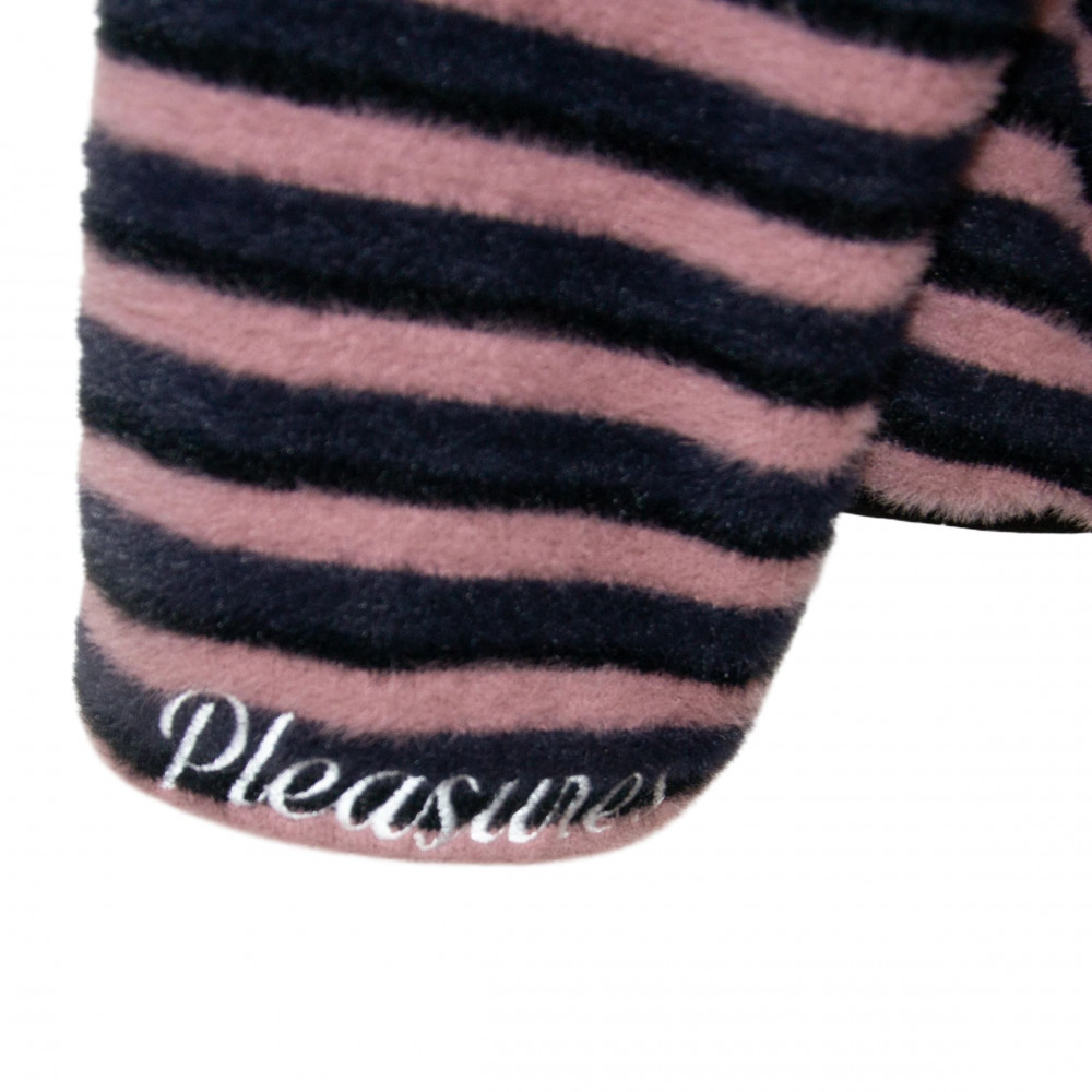 Pleasures Caterpillar Stripe Fleece Jacket (Pink/Navy)